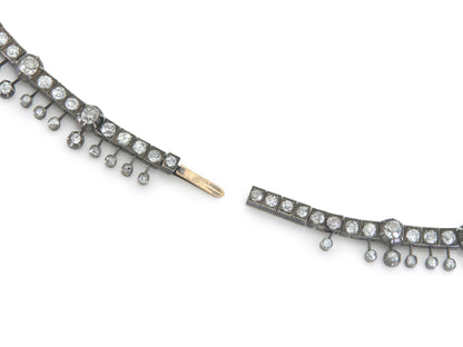 Antique Georgian 50.00 Carat Old Mine Cut Diamond Necklace