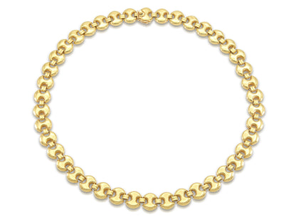 Vintage 1970s Gold Circle Link Chain Necklace