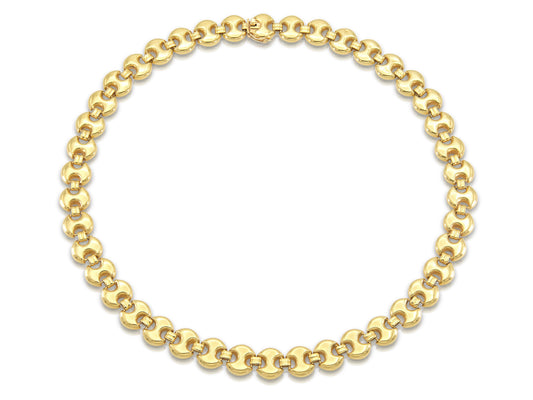 Vintage 1970s Gold Circle Link Chain Necklace