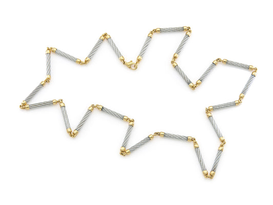 Vintage 1980s Fred Paris Two-Toned Chain Necklace