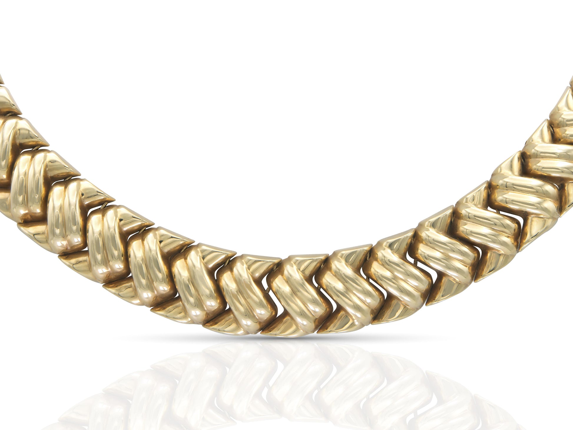 Vintage 1980s Gold Weave Collar Necklace