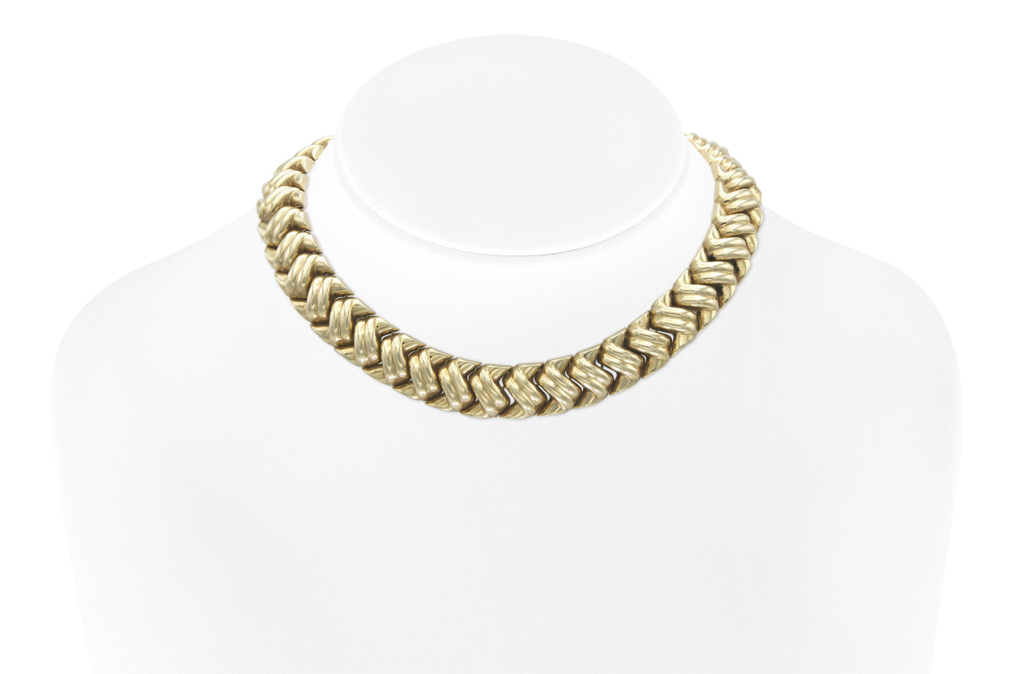 Vintage 1980s Gold Weave Collar Necklace