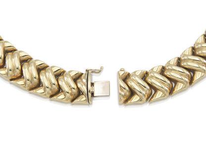 Vintage 1980s Gold Weave Collar Necklace