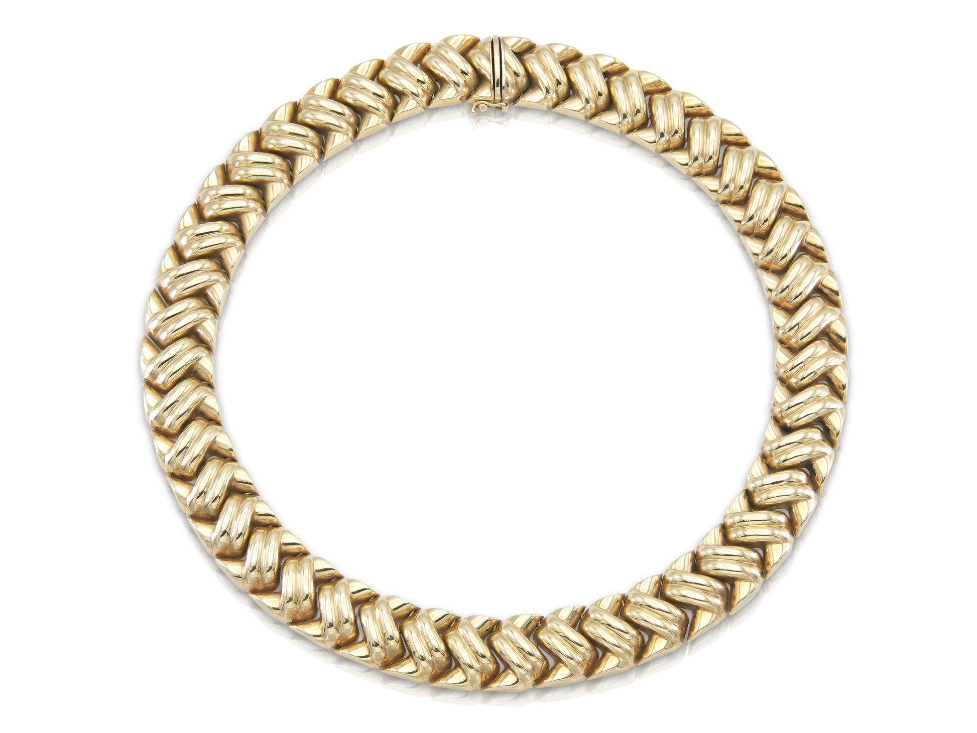 Vintage 1980s Gold Weave Collar Necklace