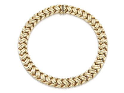 Vintage 1980s Gold Weave Collar Necklace