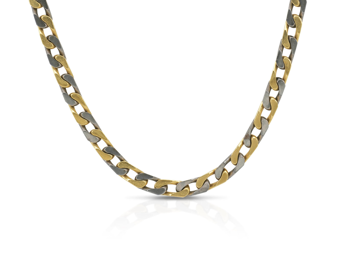 Vintage 1970s Two-Toned Bvlgari Cuban Link Chain Necklace