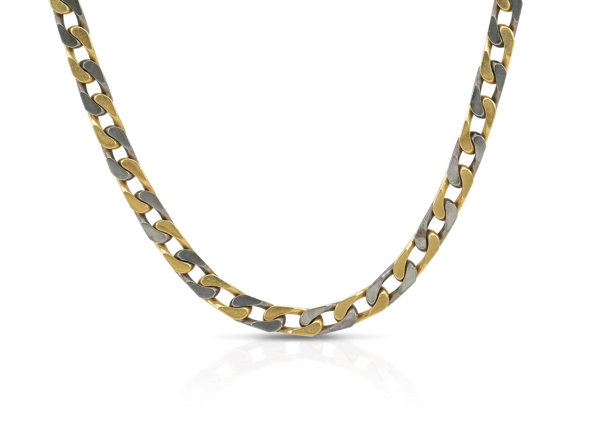 Vintage 1970s Two-Toned Bvlgari Cuban Link Chain Necklace