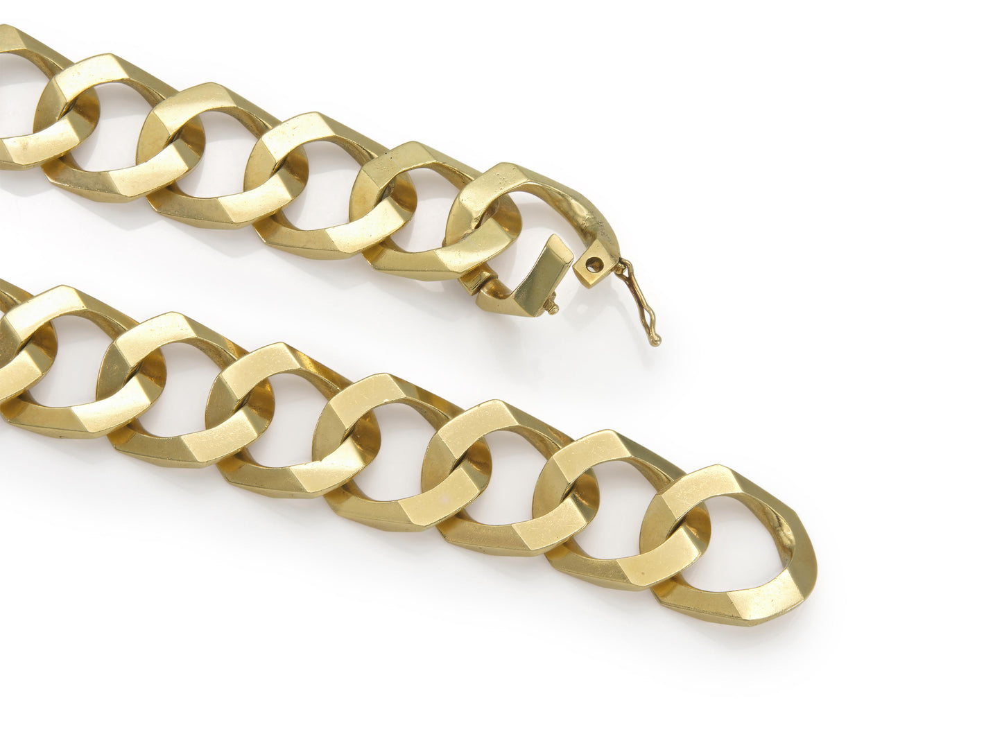 Vintage 1980s Curb Link Necklace with Diamonds