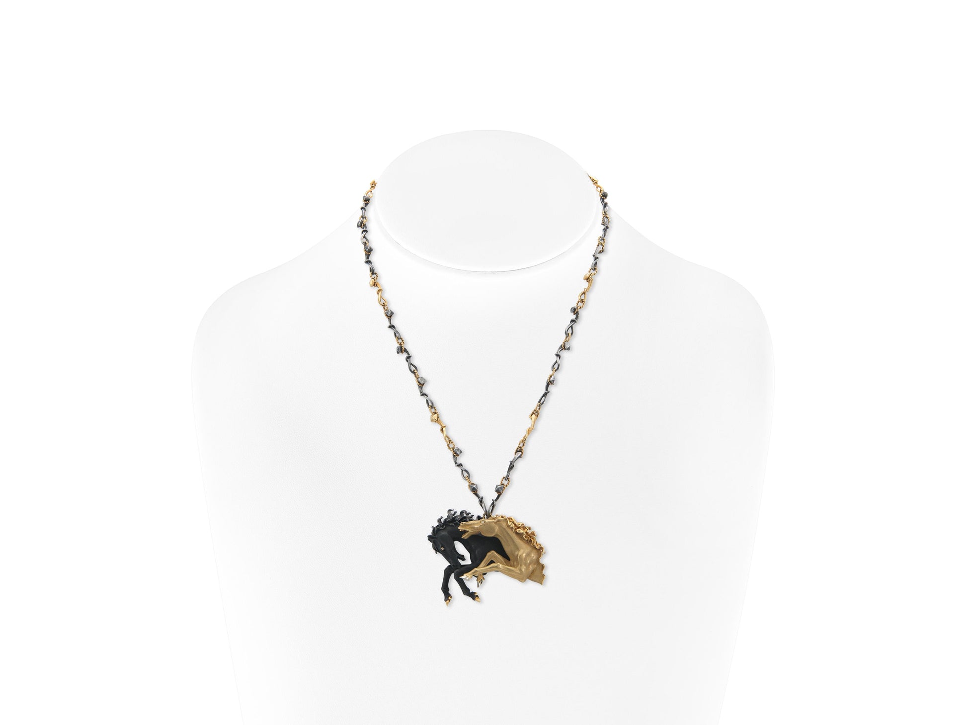 Vintage 1990s Carrera y Carrera "Ecuestre" Horses Pendant Necklace