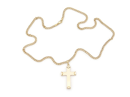 Gold Cross Pendant Chain Necklace