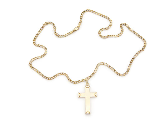 Gold Cross Pendant Chain Necklace