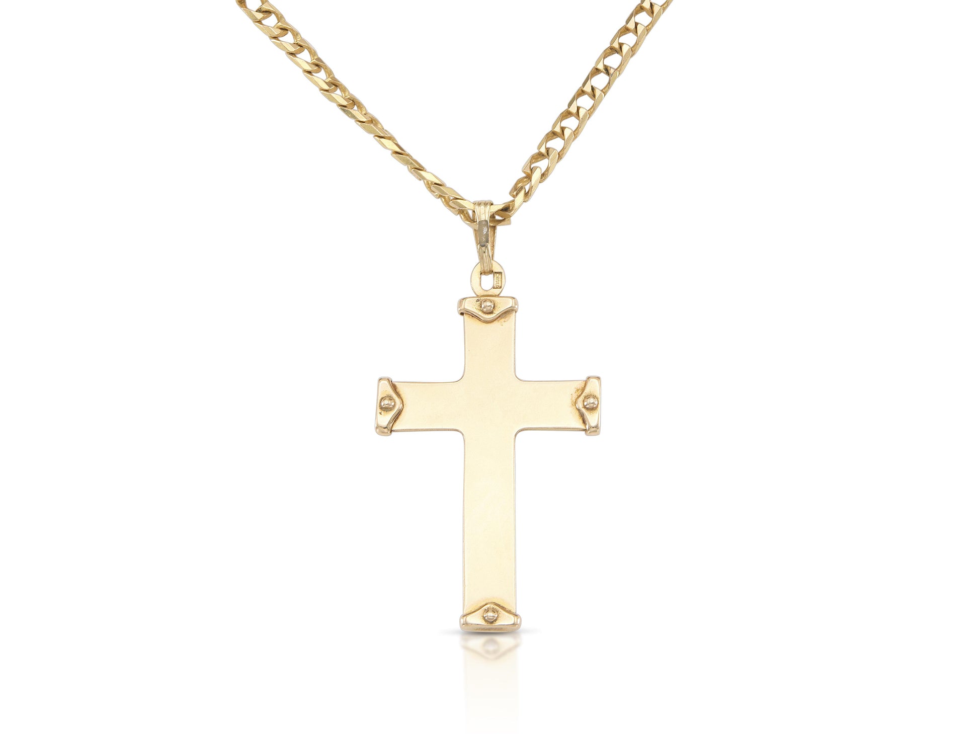 Gold Cross Pendant Chain Necklace