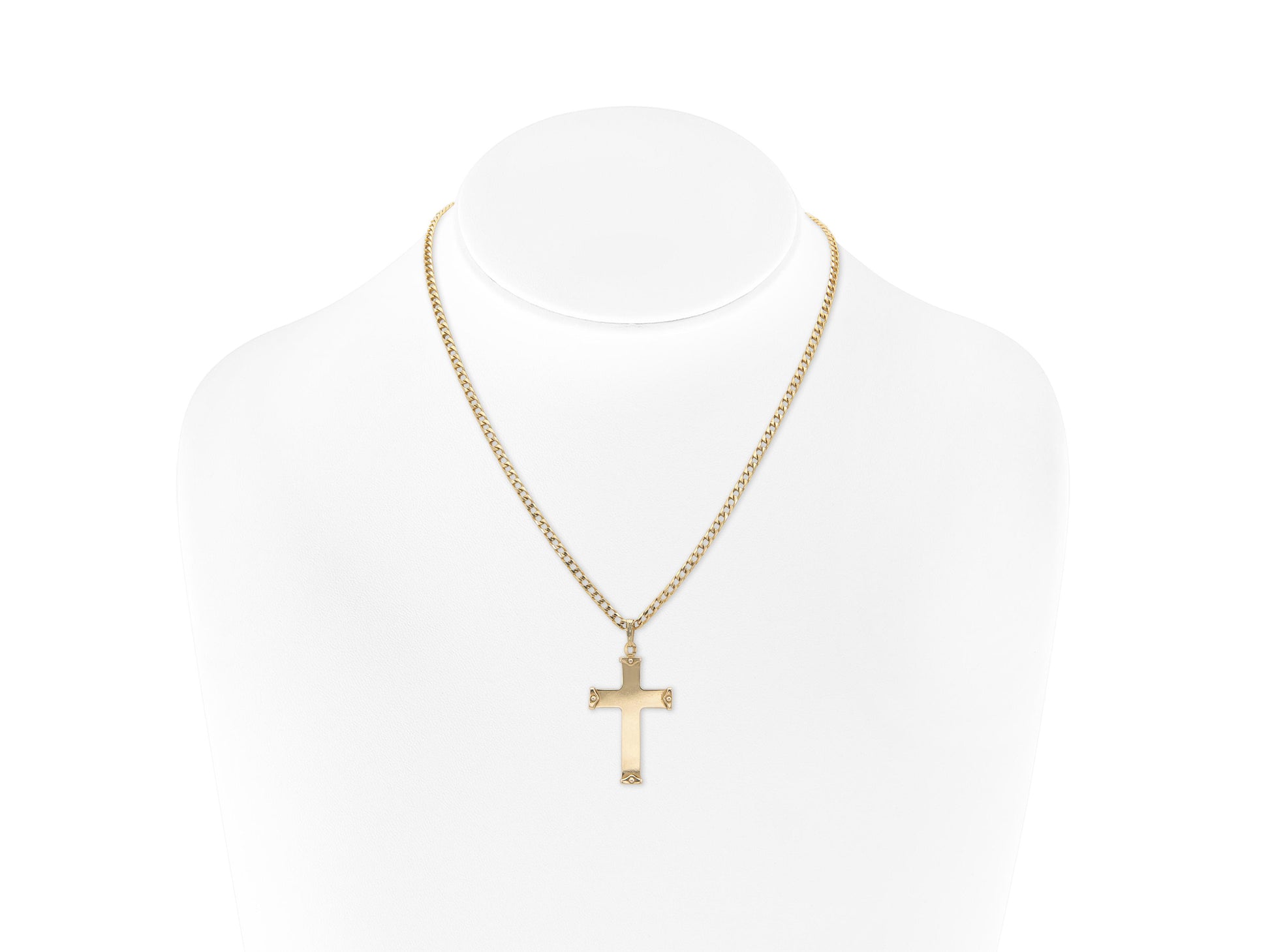 Gold Cross Pendant Chain Necklace