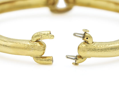 David Webb Hammered Gold Station Chocker Necklace