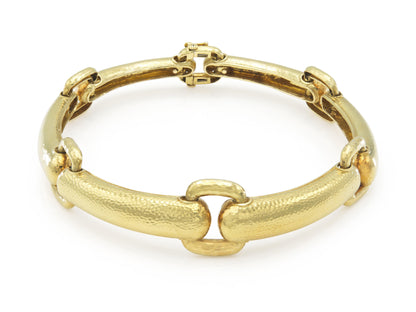 David Webb Hammered Gold Station Chocker Necklace