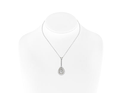 Antique Art Deco 1920s 2.50 Carat Diamond Drop Pendant Necklace
