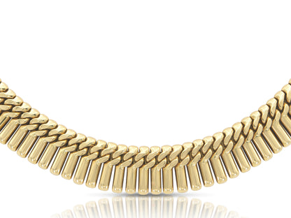 Vintage 1980s Double-Sided Gold Spikes Necklace