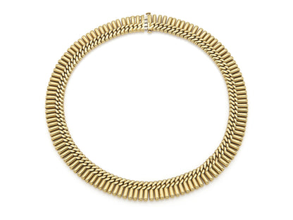 Vintage 1980s Double-Sided Gold Spikes Necklace