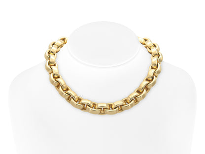 Vintage 1980s Gold Cable Link Collar Necklace