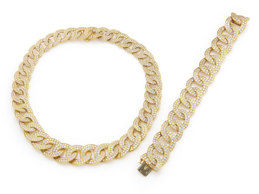 Vintage 1960s Van Cleef & Arpels Georges L'Enfant Olympia Diamond Curb Link Set