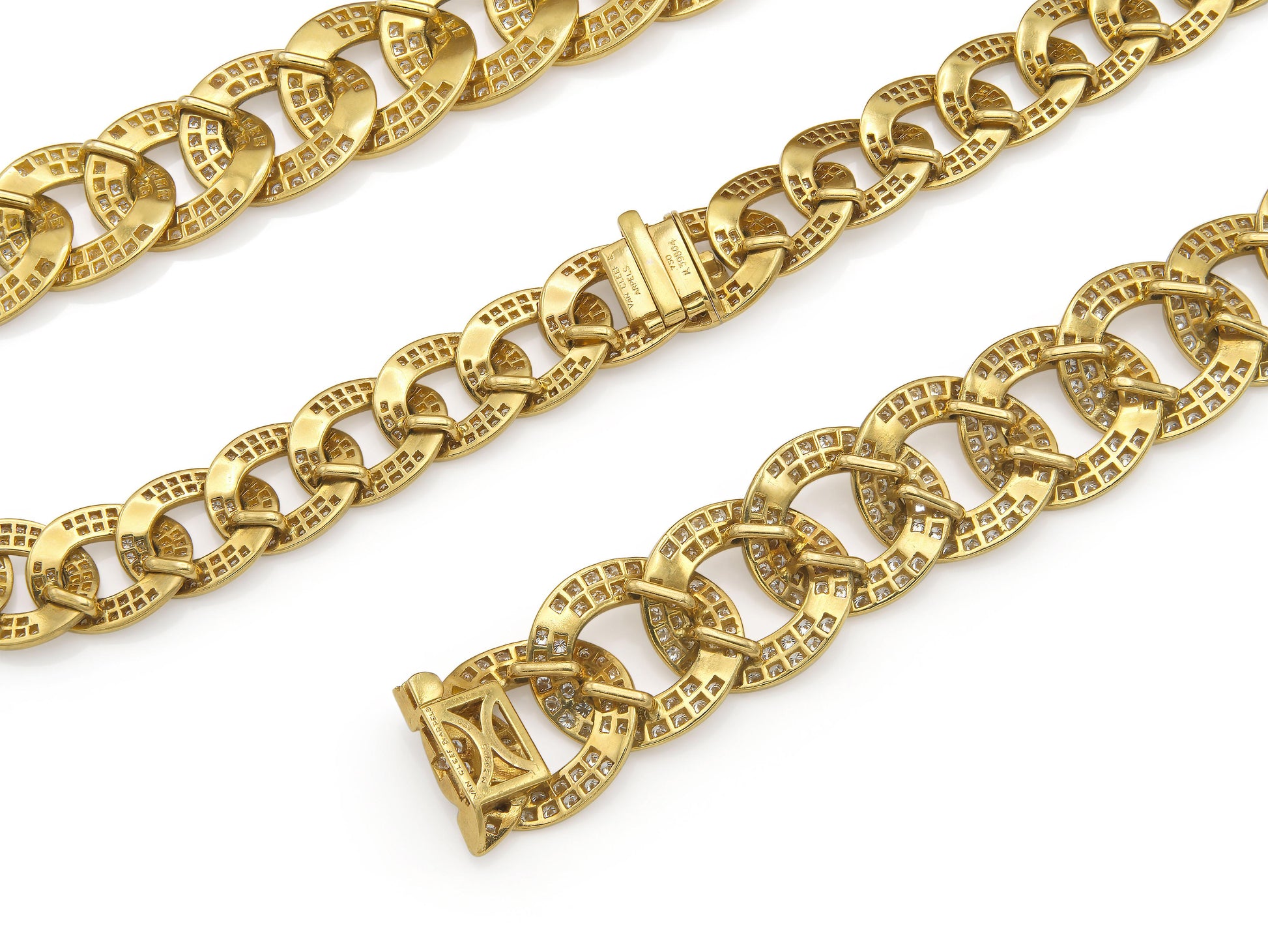 Vintage 1960s Van Cleef & Arpels Georges L'Enfant Olympia Diamond Curb Link Set