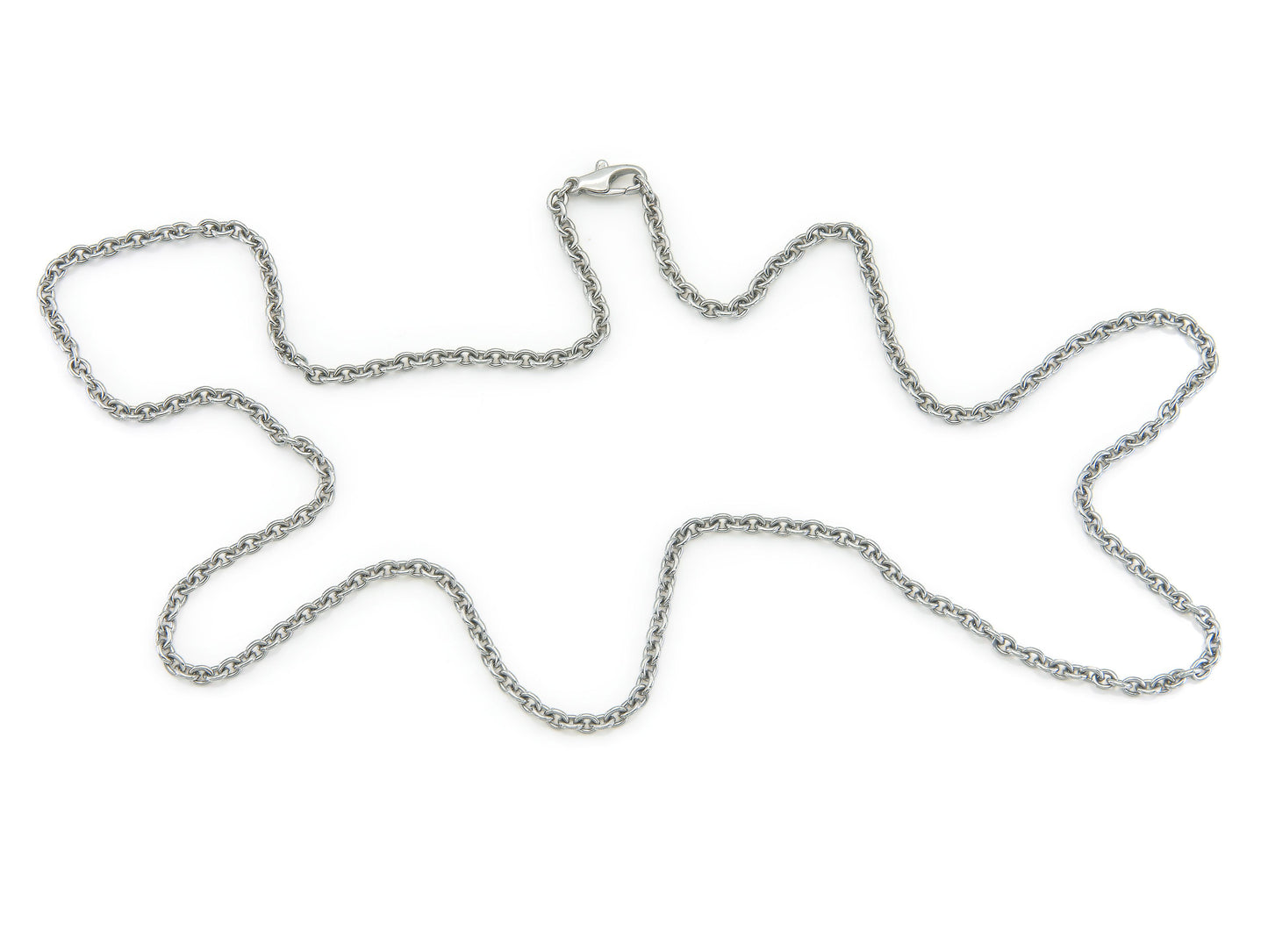 Platinum Cable Link Chain Necklace