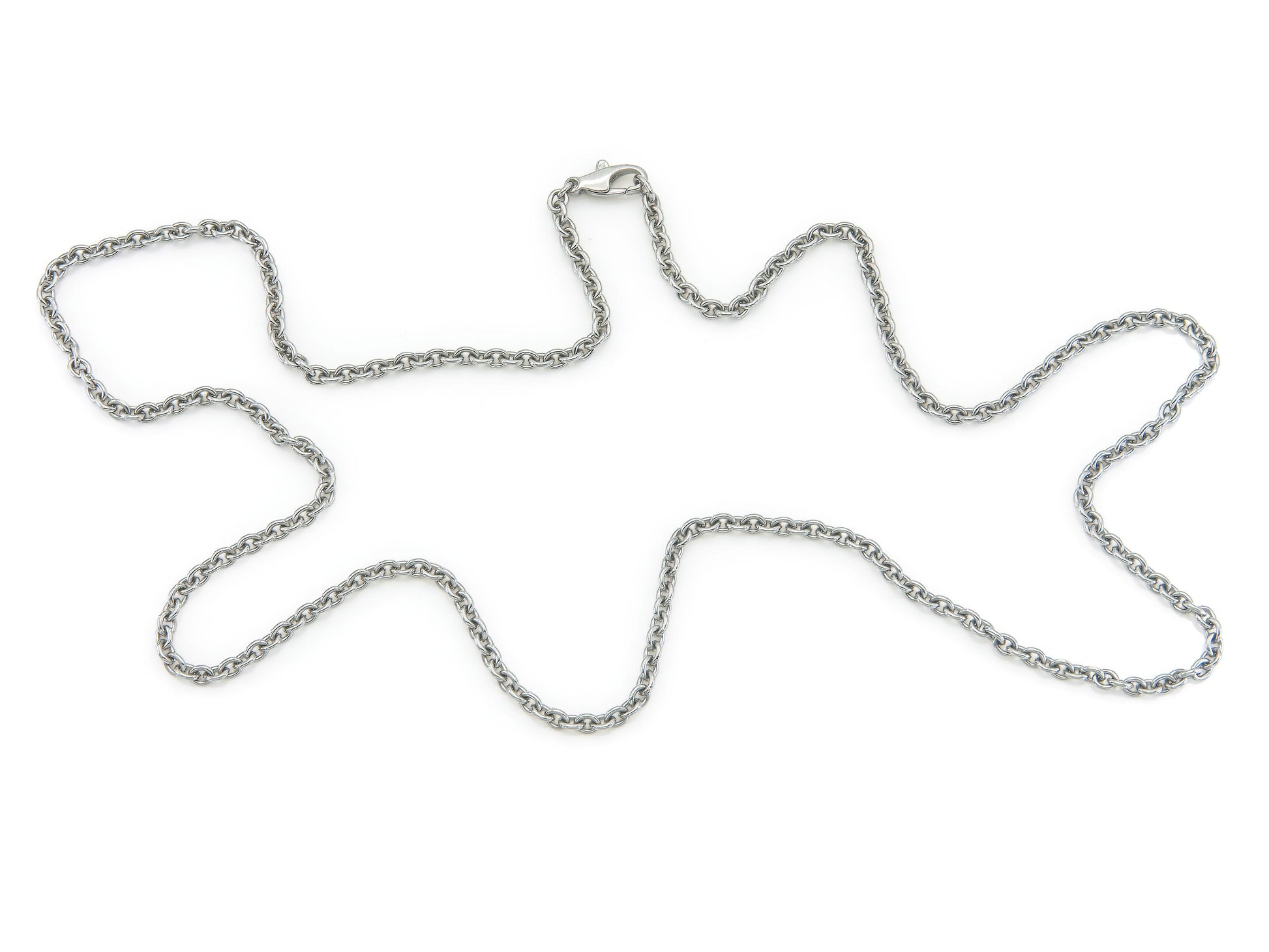 Platinum Cable Link Chain Necklace