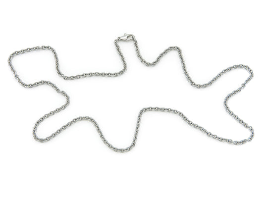 Platinum Cable Link Chain Necklace