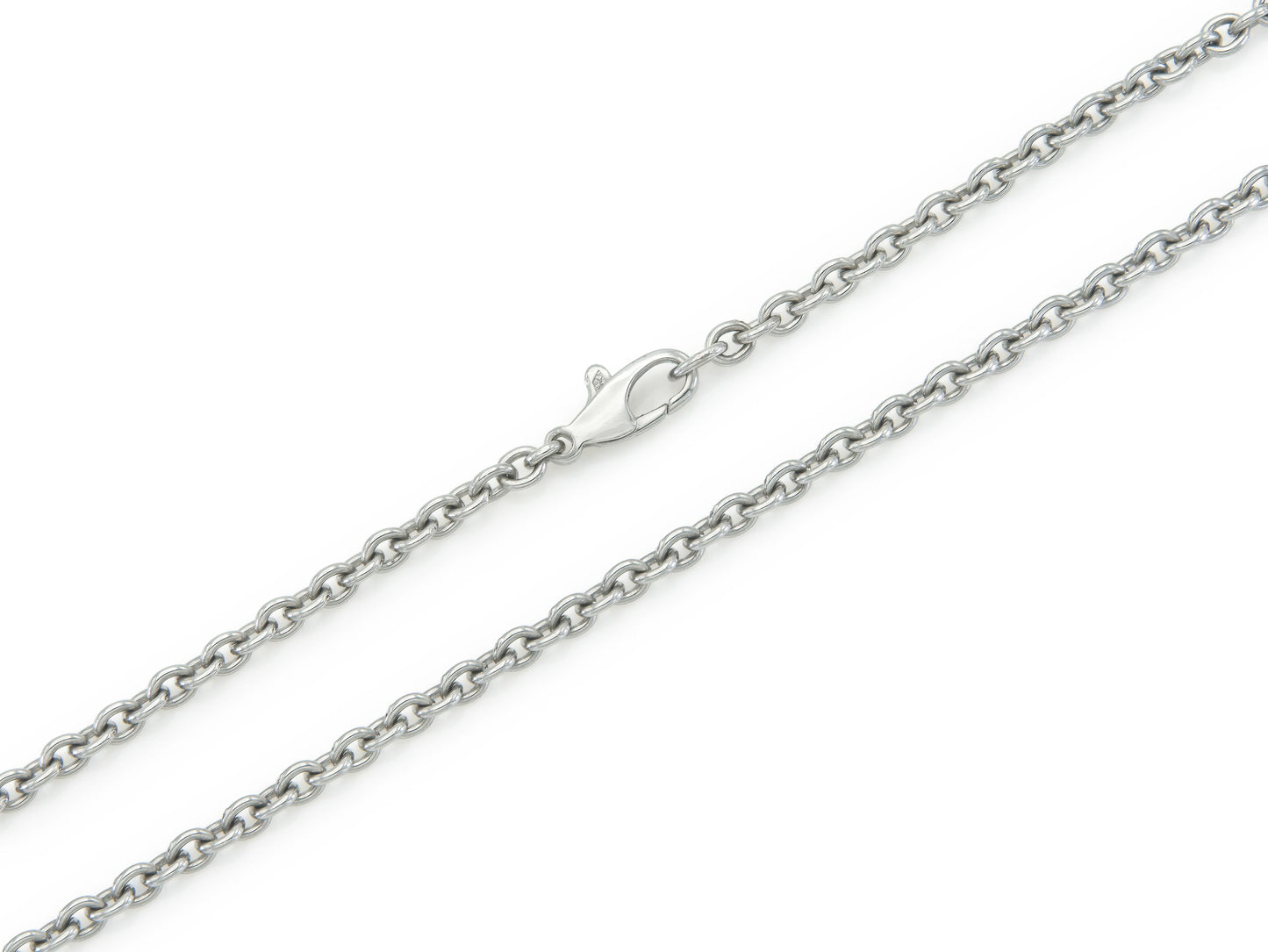 Platinum Cable Link Chain Necklace