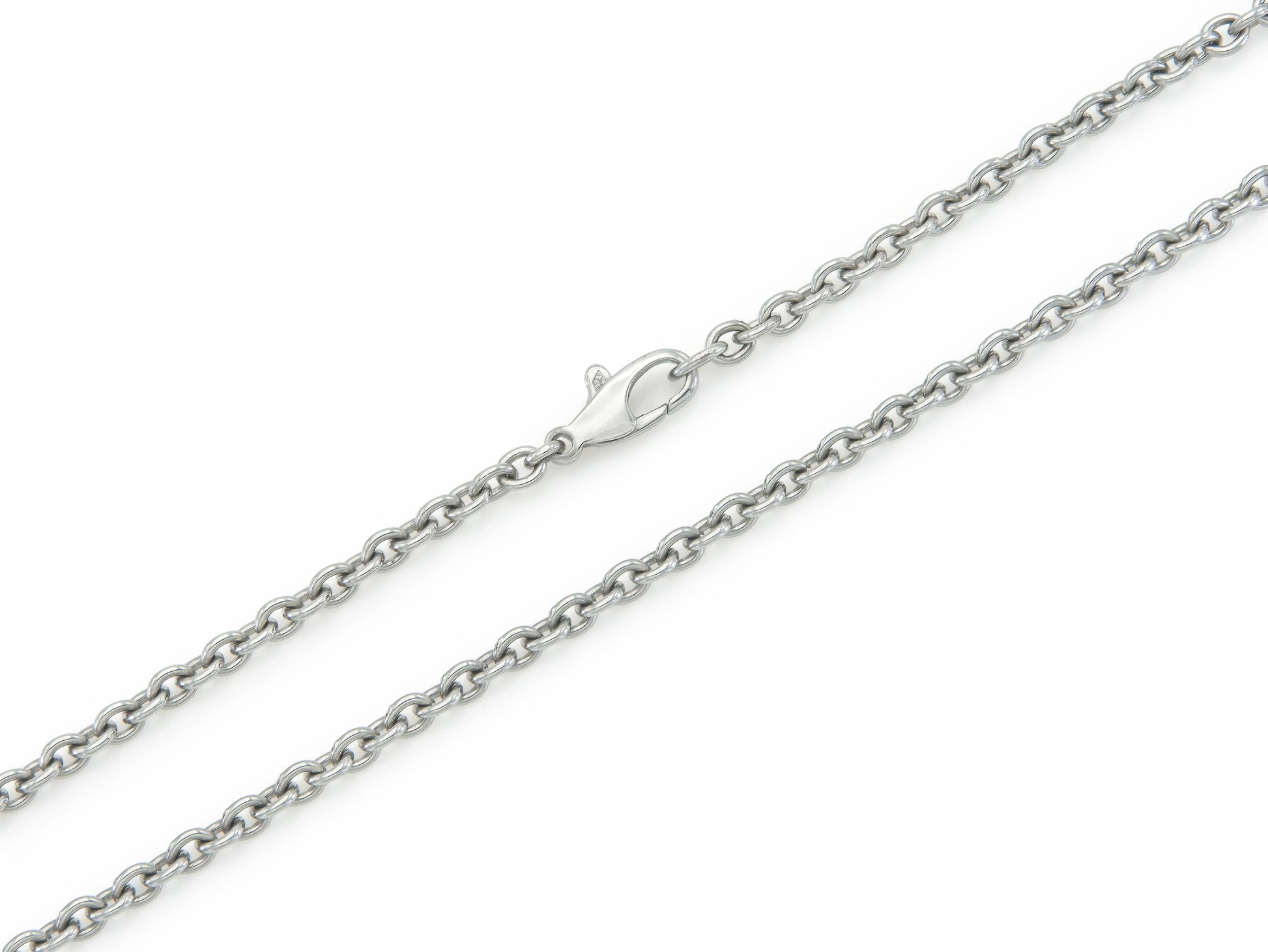Platinum Cable Link Chain Necklace