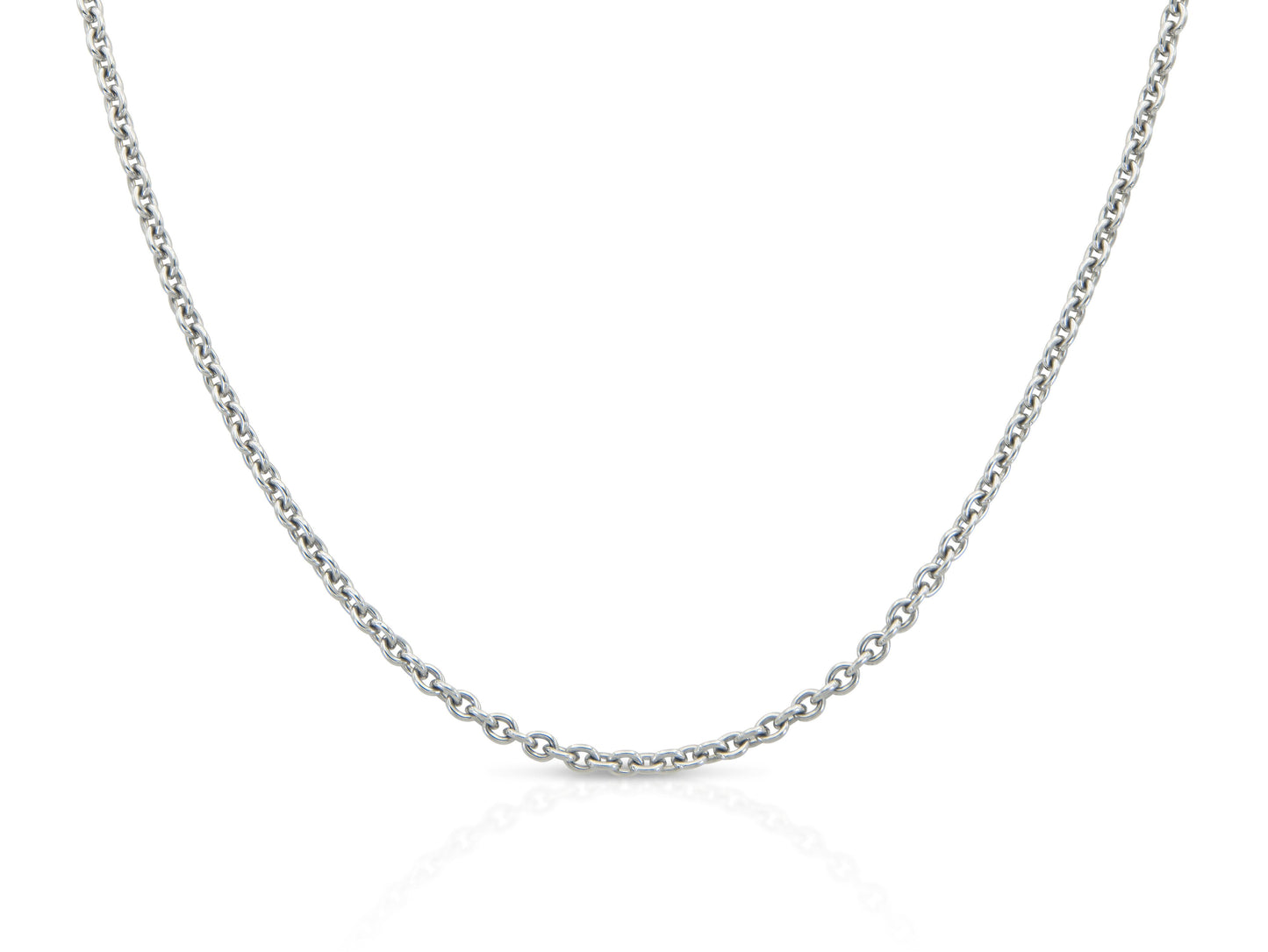 Platinum Cable Link Chain Necklace