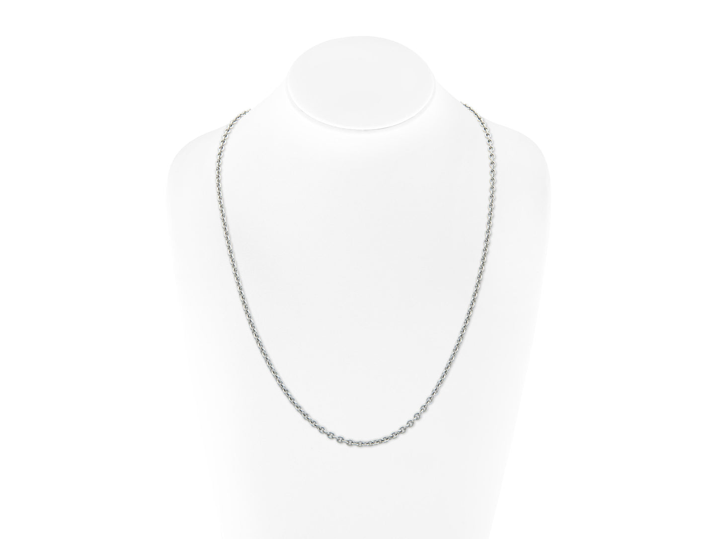 Platinum Cable Link Chain Necklace