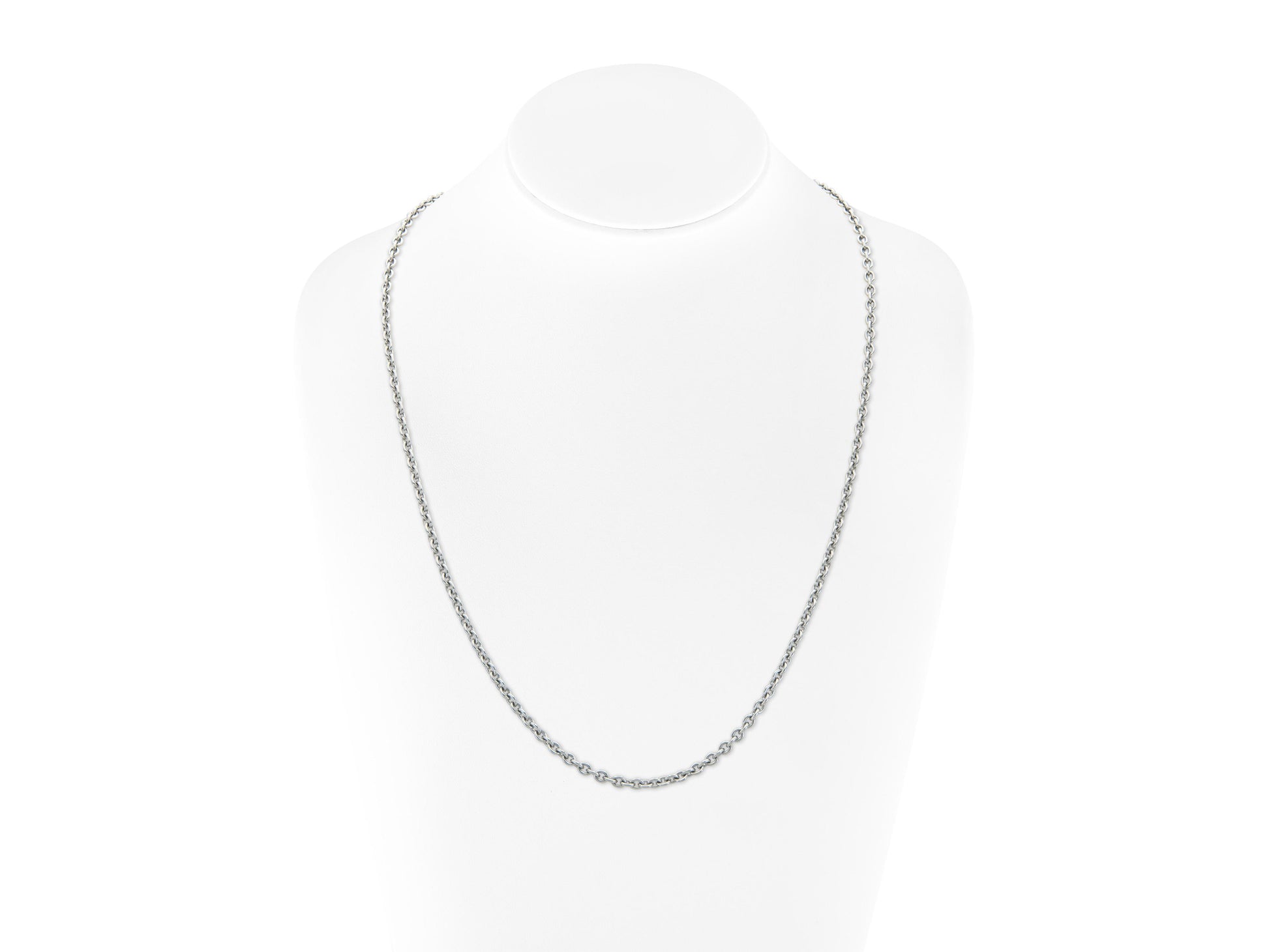 Platinum Cable Link Chain Necklace