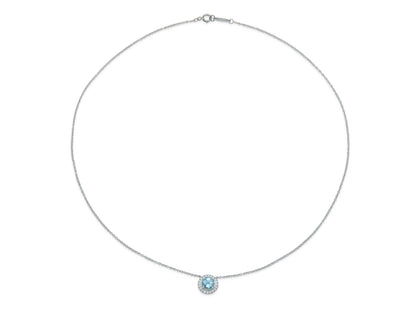 Tiffany Soleste Aquamarine and Diamond Pendant Necklace