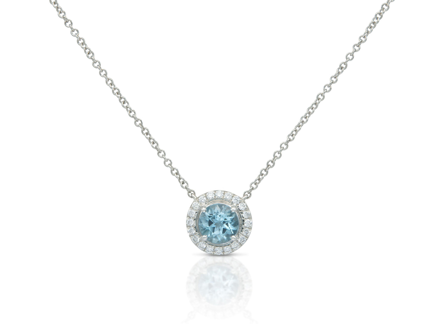 Tiffany Soleste Aquamarine and Diamond Pendant Necklace