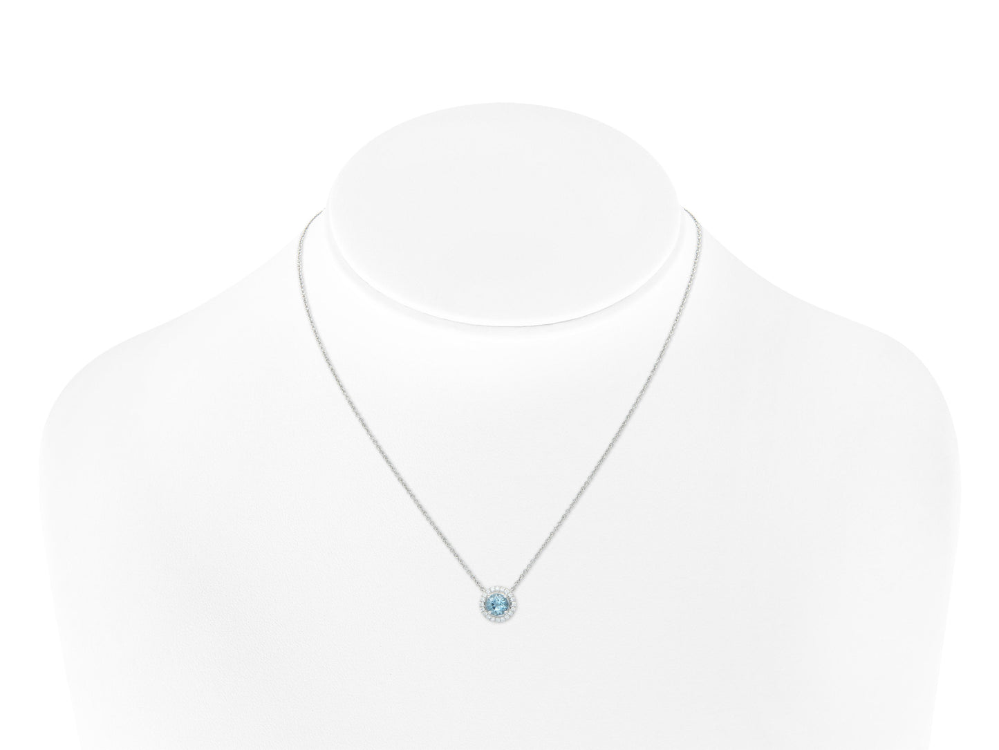 Tiffany Soleste Aquamarine and Diamond Pendant Necklace