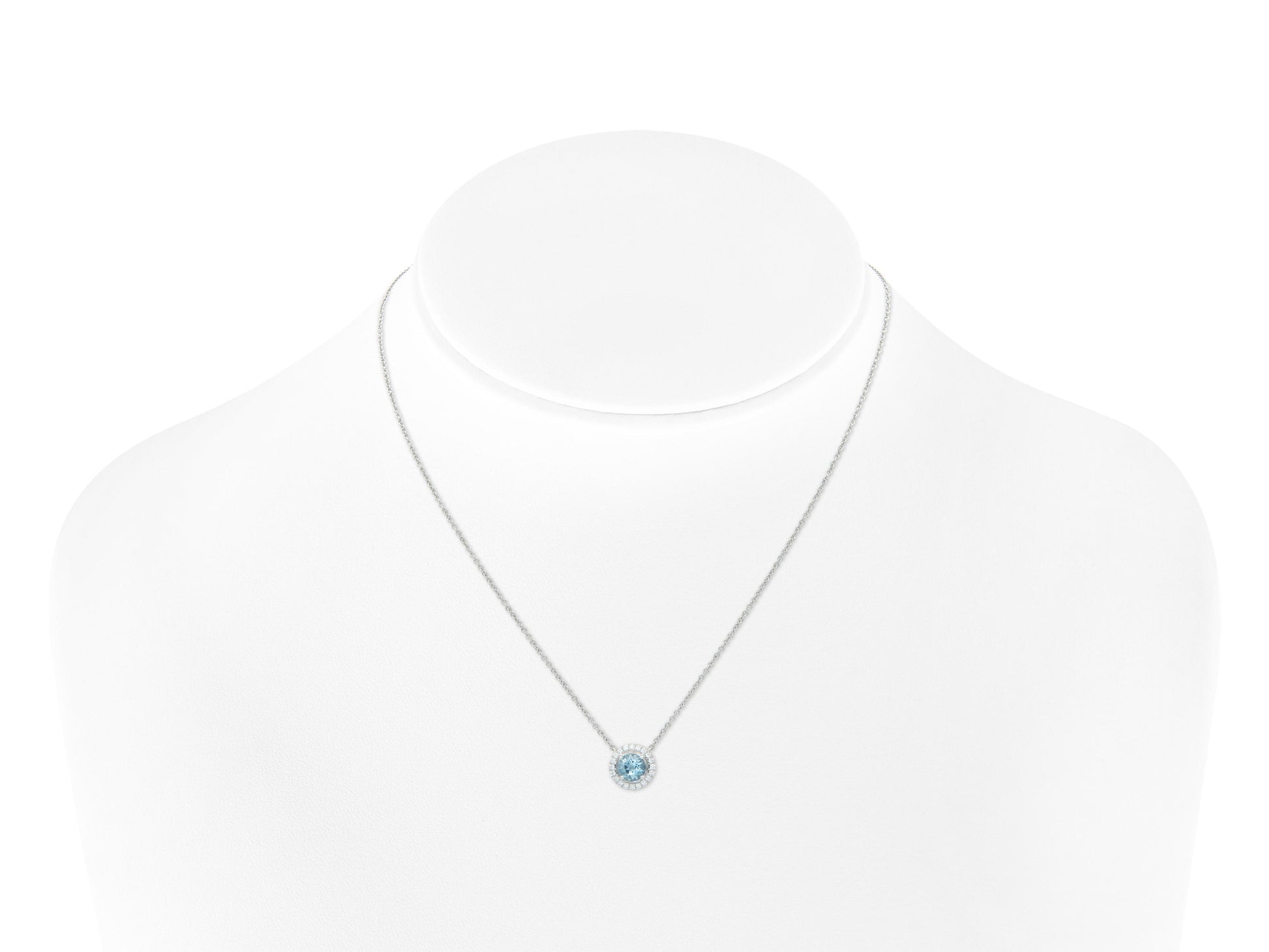 Tiffany Soleste Aquamarine and Diamond Pendant Necklace