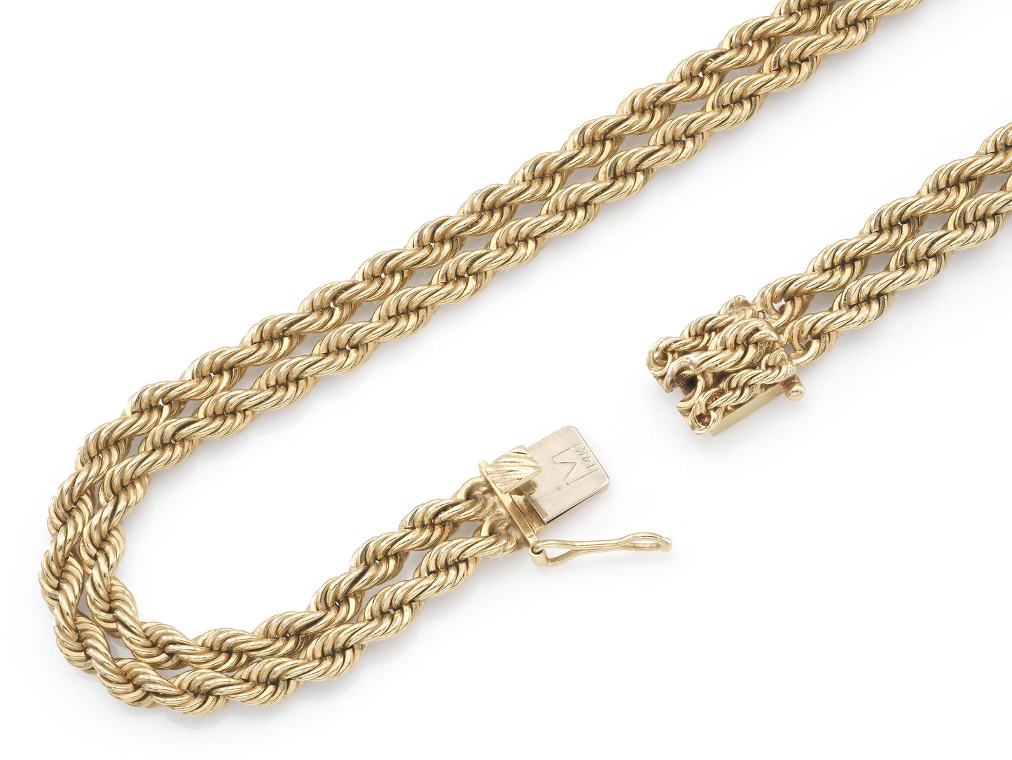 Vintage 1940s Pineapple Tassel Rope Chain Necklace with Diamonds