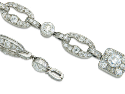 Antique Art Deco 1920s Cartier 27.40 Carat Diamond Openwork Link Necklace