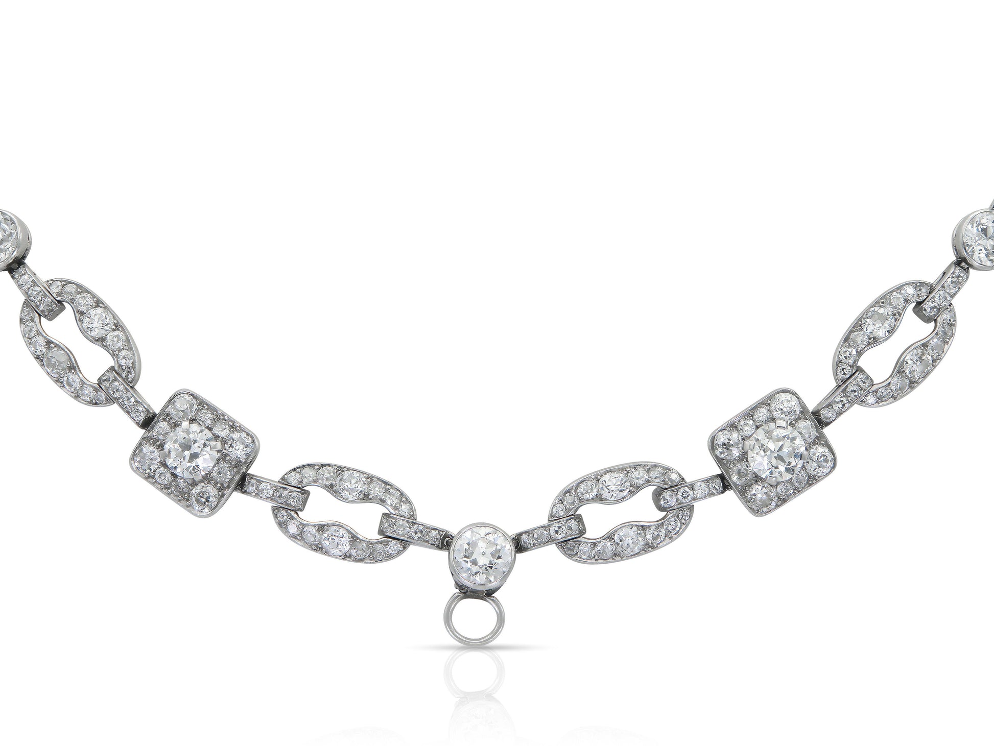 Antique Art Deco 1920s Cartier 27.40 Carat Diamond Openwork Link Necklace