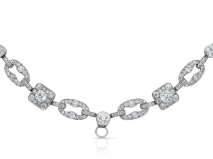 Antique Art Deco 1920s Cartier 27.40 Carat Diamond Openwork Link Necklace