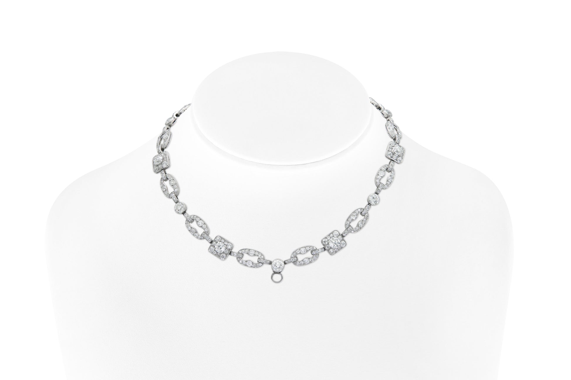 Antique Art Deco 1920s Cartier 27.40 Carat Diamond Openwork Link Necklace