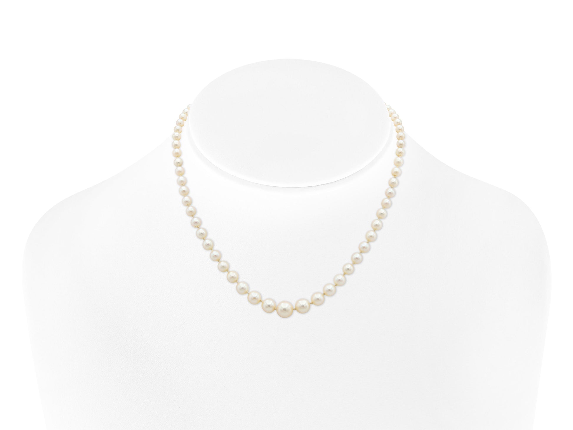 Antique Edwardian 1900s Graduating Pearl Strand Necklace