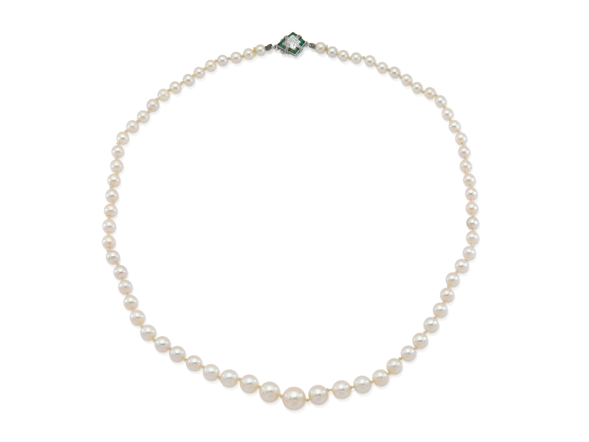 Antique Edwardian 1900s Graduating Pearl Strand Necklace