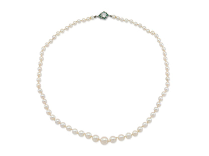 Antique Edwardian 1900s Graduating Pearl Strand Necklace