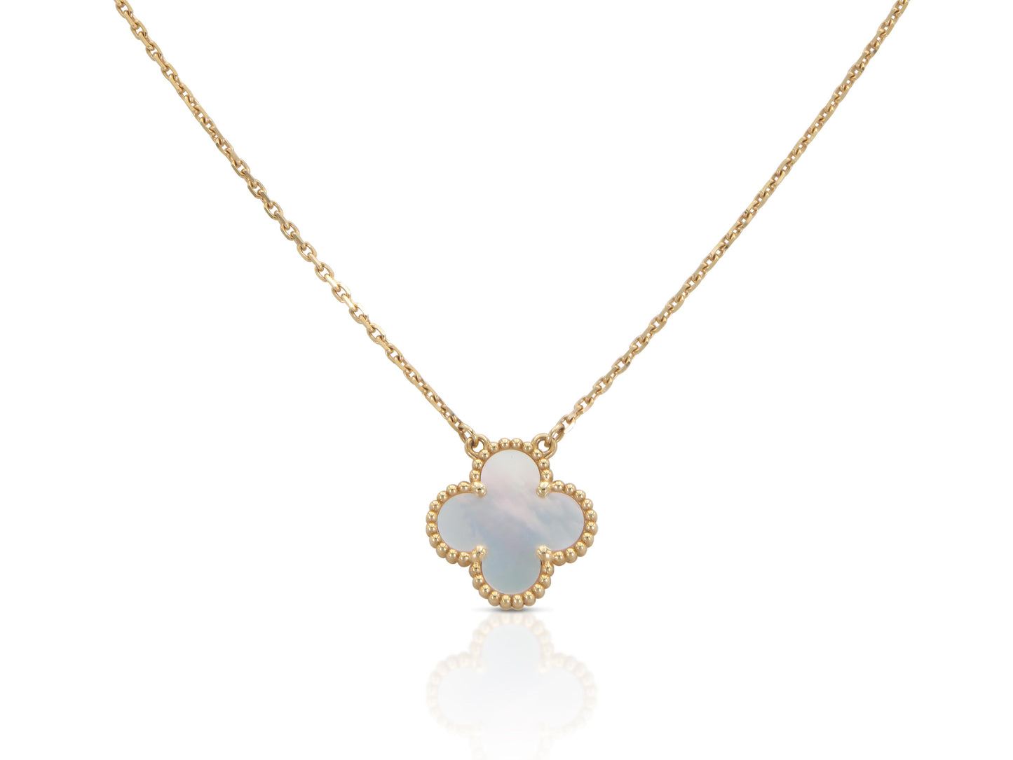 Van Cleef & Arpels Mother of Pearl Vintage Alhambra Pendant Necklace