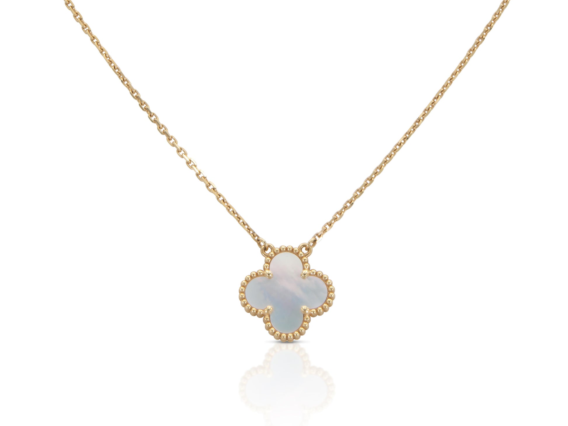 Van Cleef & Arpels Mother of Pearl Vintage Alhambra Pendant Necklace