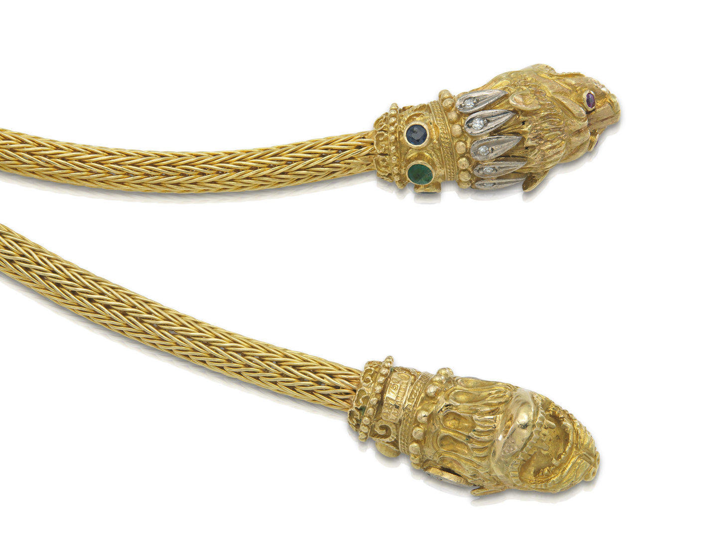 Vintage 1980s Lalaounis Lion Heads Sautoir Necklace