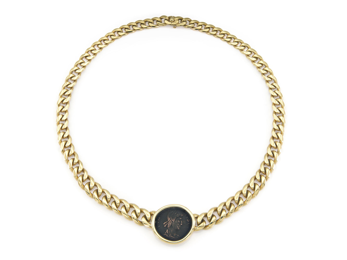 Vintage 1970s Bvlgari Moneta Roman Coin Necklace