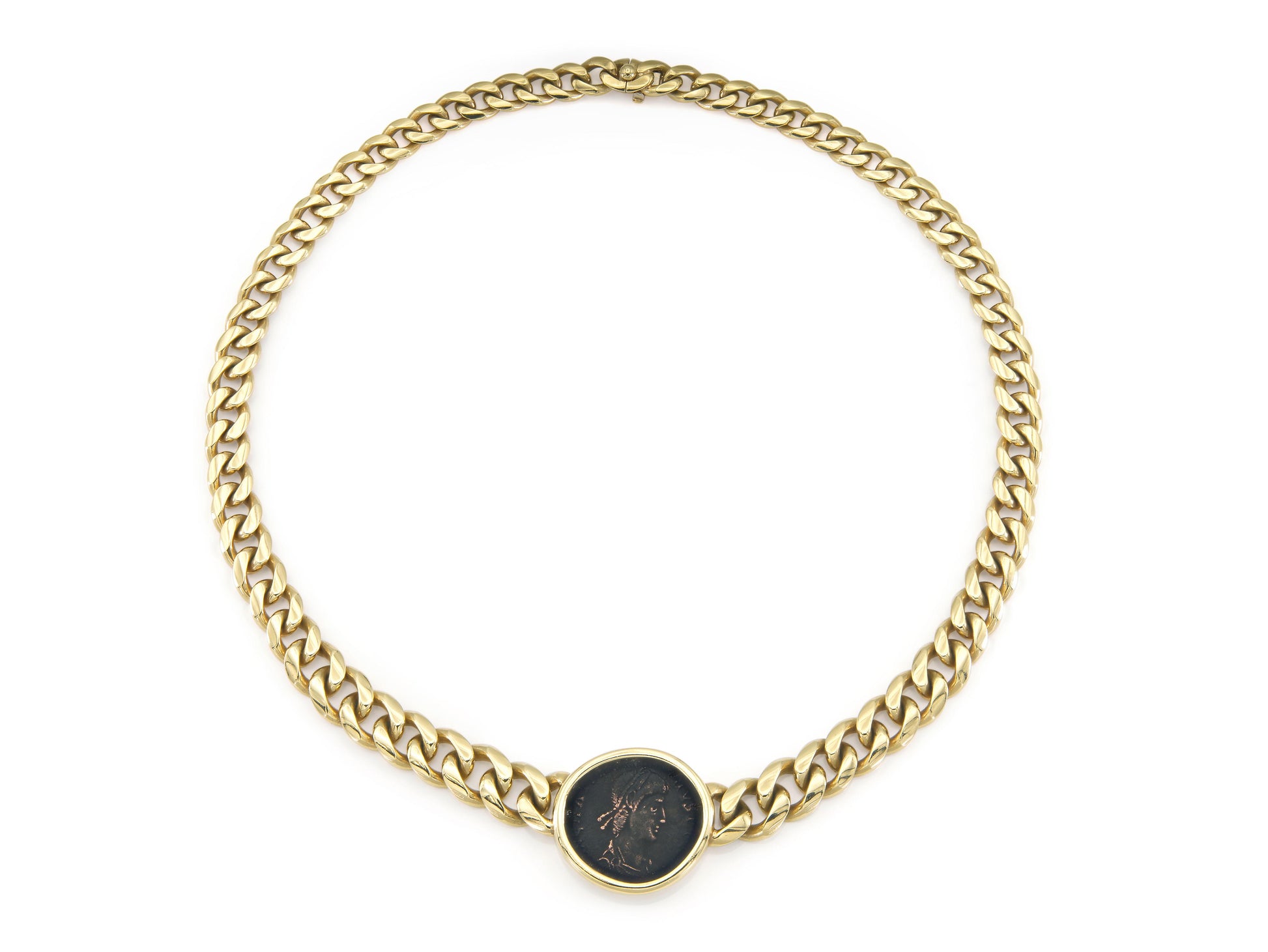 Vintage 1970s Bvlgari Moneta Roman Coin Necklace